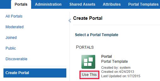 Figure 2. Select the Portal template to create a portal Enter the name of your Framework Application, and click Add Pages. Note that the URL field is updated to the same value. Figure 3.