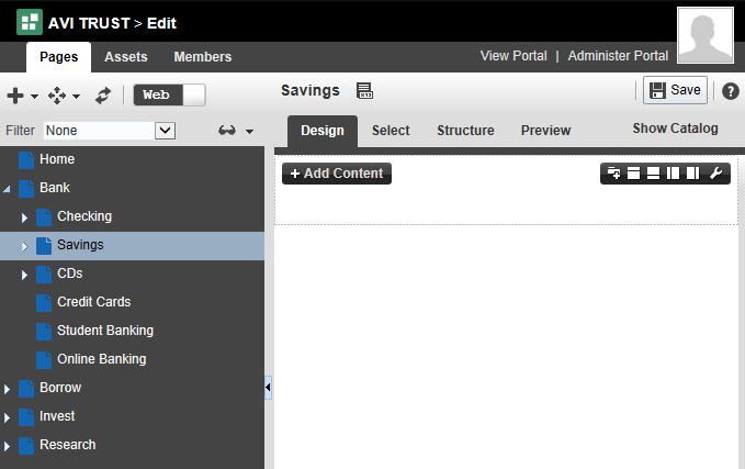To see all the levels of navigation and pages created for your portal, press <ctrl><shift>e to enter edit mode.