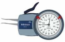 Dial Caliper Gages SERIES 209 Internal Measurement The caliper is spring loaded and makes point contact at a constant measuring pressure. 209-300 209-303 Range Order No. Graduation Accuracy Max.