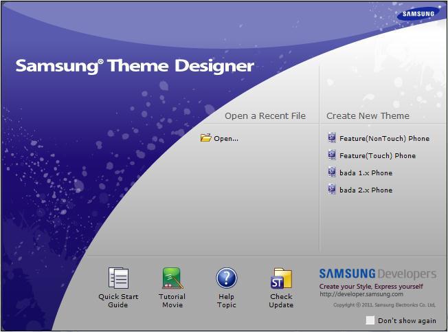 4. Start Program FIGURE 4-1 shows you creating a new theme from the intro dialog. Create New Theme To create a new theme simply select Create New Theme from the intro dialog.