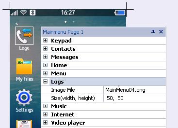 6.1.2.5 Mainmenu Icons You can customise your Mainmenu icons. The Mainmenu themed icon size will depend on the target model. It is recommended that you follow the size of the default Mainmenu icon.