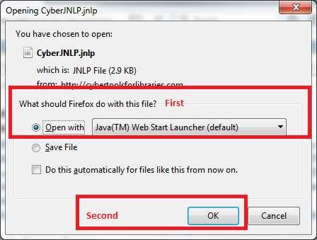 D.2. Windows with Firefox Copy your CyberTools URL to the browser's address field and press Enter.