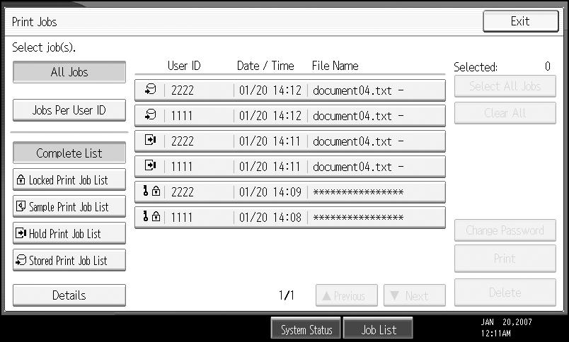 Other Print Operations Using the Print Job Function 3 This describes how to print files stored in the machine.