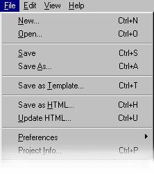 Saving your work Menu.Applet files can be saved in two different ways; either as project files or as HTML files. Project files contain information about source images and settings.