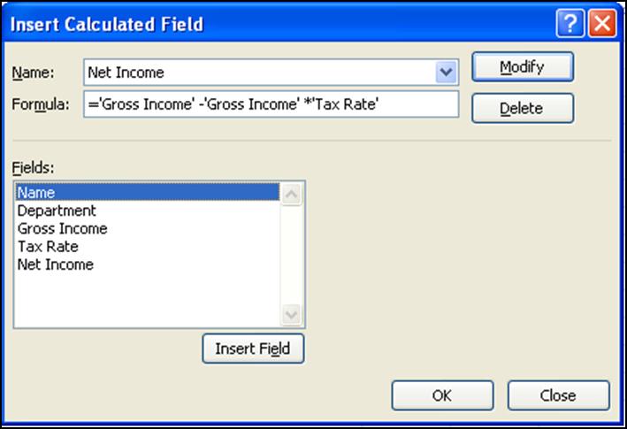 This image shows the Net Income calculation.