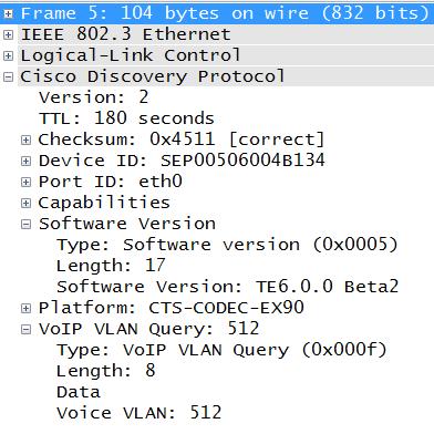 Deploying on the Network Cisco Discovery Protocol (CDP) CDP Support (min version) CTS/TX Endpoints 1.