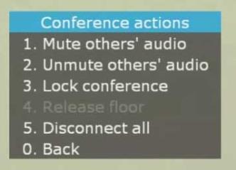 options for: Lock/unlock conference Add