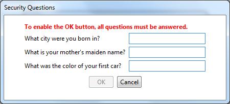3. Answer the security questions. 4.