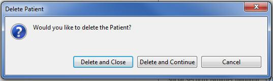 5. When Accessibility is turned on, the Delete Patient Message pop-up displays. a. Select the desired action button.