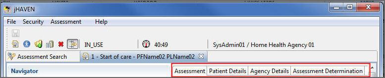Clicking on an edit message will move the cursor within the assessment to the appropriate field.