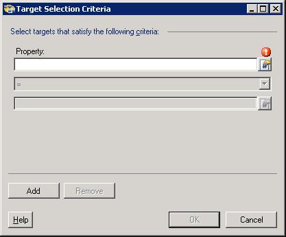 Managing Target Definitions Chapter 2 Managing Web Targets The Target Selection Criteria dialog box displays.