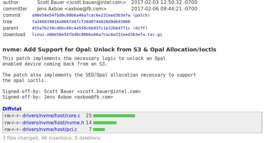 The chastity belt TCG Opal support in Linux 4.
