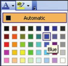 Slowly move the pointer over the palette to see the names of colors. Choose Blue. 7. Your formatted note should look like Figure 6.50.