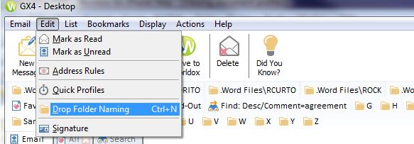 Drop Folder Naming Worldox GX4 dated 12/7/2015 and later now provides you with the ability to control the drop folder naming structure.
