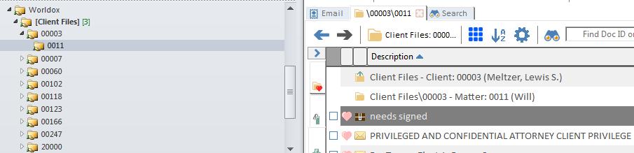 For other examples, please see the Configuring Worldox Drop Folder Structure in Microsoft Outlook section in Worldox GX4 Professional User