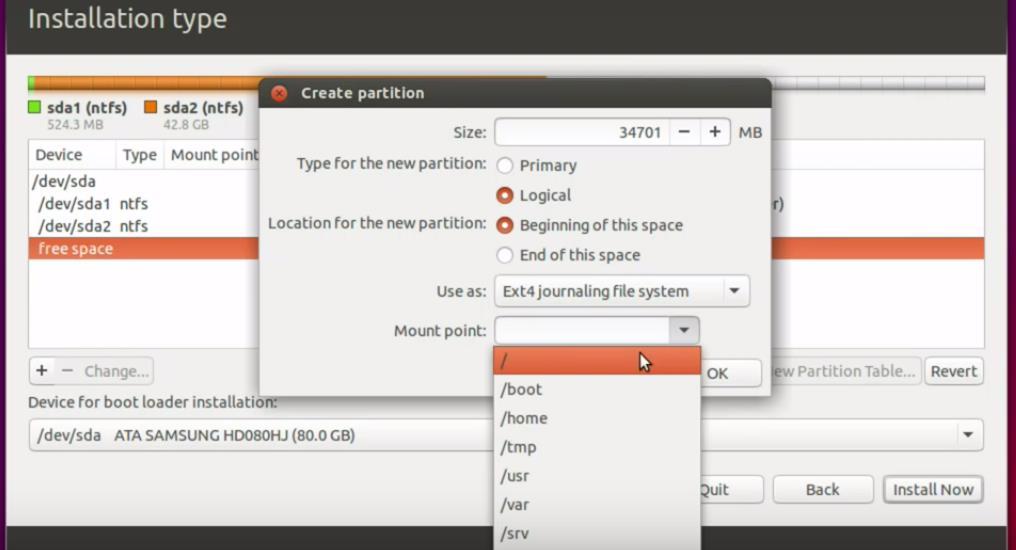After that click ok, it will turn the storage into Ubuntu file system and