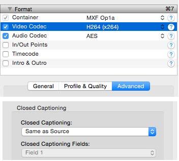 or MPEG-2: To pass captions embedded in an MXF or MPEG-2 source: 1.