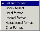 C-SPY Debugger IDE reference Locals window context menu The context menu available in the Locals window provides commands for changing the display format of expressions.