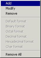 C-SPY windows Trace window context menu The context menu available in the Trace window gives you access to these commands.