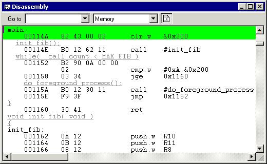 Debugging using the IAR C-SPY Debugger DEBUGGING IN DISASSEMBLY MODE Debugging with C-SPY is usually quicker and more straightforward in C/EC++ source mode.