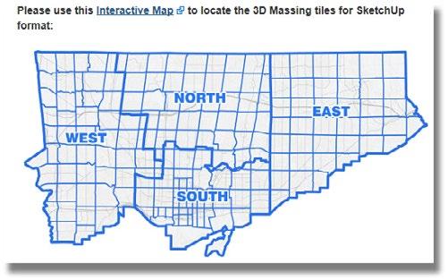 Download the City of Toronto Context Massing Model This document shows you how to generate a finished rendering using Trimble s Sketchu p Pro and Adobe Photoshop.