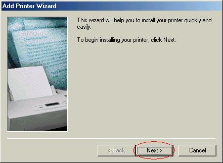 12. Select the Network Printer.