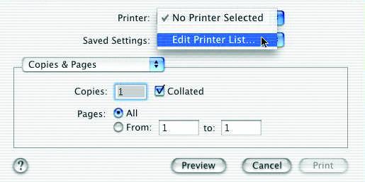 Select Edit Printer List from the Printer