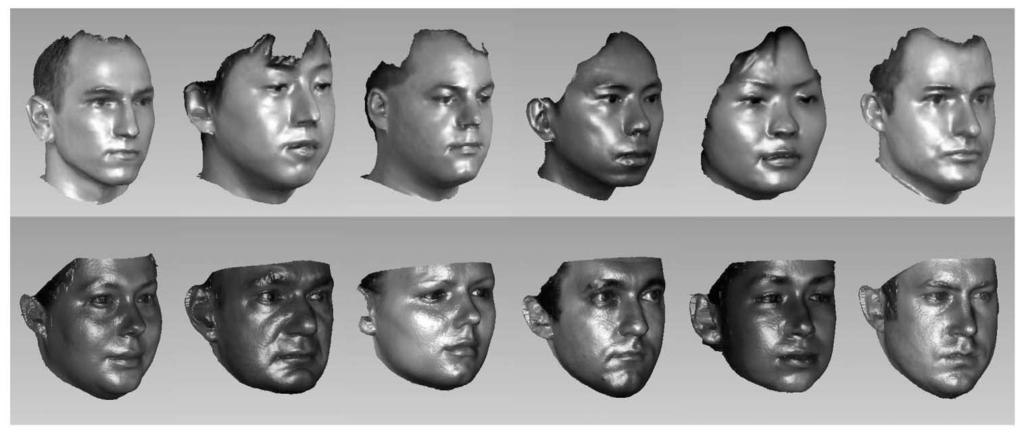 38 IEEE TRANSACTIONS ON PATTERN ANALYSIS AND MACHINE INTELLIGENCE, VOL. 28, NO. 1, JANUARY 2006 Fig. 14. Some of the 3D face models in the MSU database (top) and the USF database (bottom). Fig. 15.