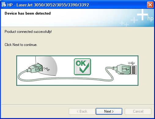 Figure 6-16 USB install Device has been detected dialog box The Device has been detected dialog box