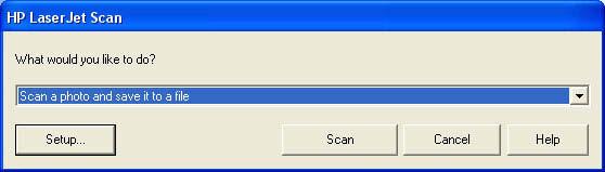 Figure 2-2 HP LaserJet Scan dialog box The What would you like to do?