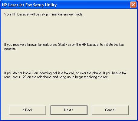 screen Figure 2-16 Fax Setup Utility Fax