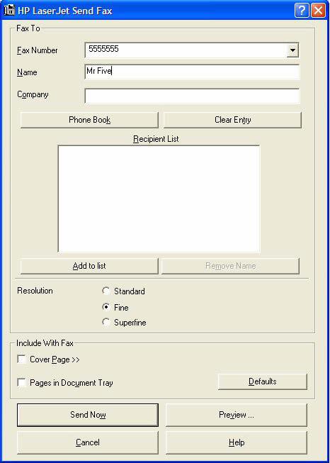 Faxing to multiple recipients To send a fax to multiple recipients, use the HP Send Fax software to create a recipient list by using one of the following methods: Click Create Recipient List on the