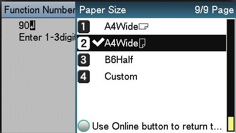 8 Press the [Fn] key. The numerical values input screen will be displayed.
