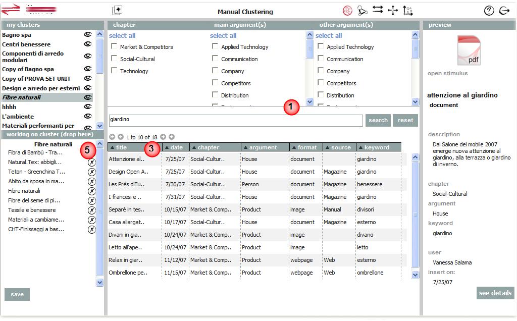 Figure 13. Snapshot of the Manual Clustering page interface in the ekrp application. Figure 13 shows the Manual Clustering page interface, corresponding to the model shown in Figure 12.