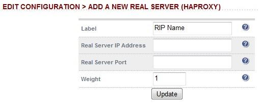 Layer 7 real servers This menu option allows you to add, remove or modify Real Servers.