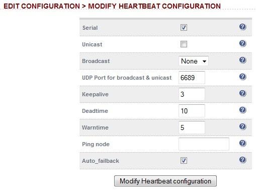 Heartbeat configuration Serial - Enable or disable heartbeat master/slave communication over the serial port.