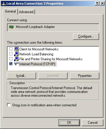 Configuring the loopback adapter 1. Open the Control Panel and double-click Network Connections 2.