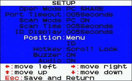 Chapter 5: Using the On-Screen Display Interface Menu: ID: 5. Now move it to the position you prefer by pressing the arrow keys. 6. To confirm the new position, press Esc.