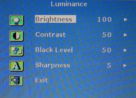 Luminance Brightness: Make the screen image brighter or darker.