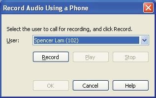 Recording audio from a phone If you are not satisfied with the computer-generated speech, you can specify that callers hear a recording after they ask to speak to a user.