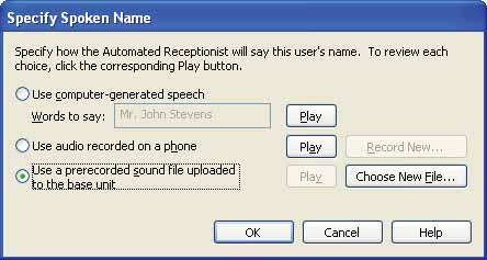 Using Microsoft Response Point Assistant Using a Prerecorded Sound File You may use an existing sound file if you prefer.