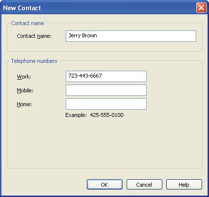 Basic Phone Features Adding Contacts 4. Click OK in the User Properties dialog box.