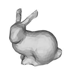 Figure 5a. The bunny model (flat shaded). f( x, y) y (, ) Figure 5c. A depth image fi( xy, ) for the viewpoint i of the bunny model. r grθ (, ) Figure 5e.