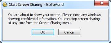 Step 4: Connect and View the Shared Desktop Once the customer has downloaded GoToAssist, the GoToAssist session