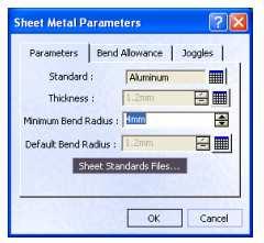 Standard Files button Select AluminumTable.