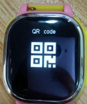 Power on the watch, loop to QR code