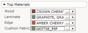 Top Materials In the Top Materials section, there are four material options that are primarily used for accent colors within your drawing. These material options are shown below.