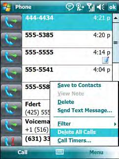 Using the Phone 5-17 Figure 5-25 Call History - Call Timers 4.