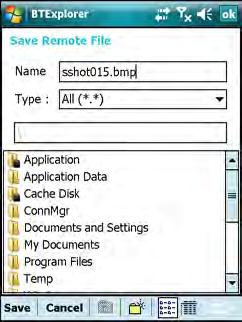 Figure 4-11 Save Remote File Window 9. Tap and hold on the file. A pop-up menu appears. 10.