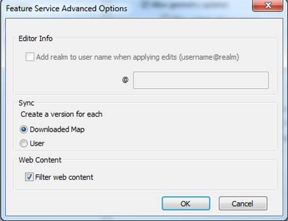 Feature Service Sync Settings - Create a version for each: - Downloaded Map - User -